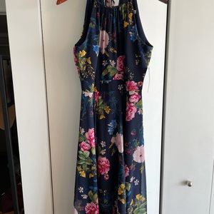 NWT Eliza J floral midi halter crepe dress